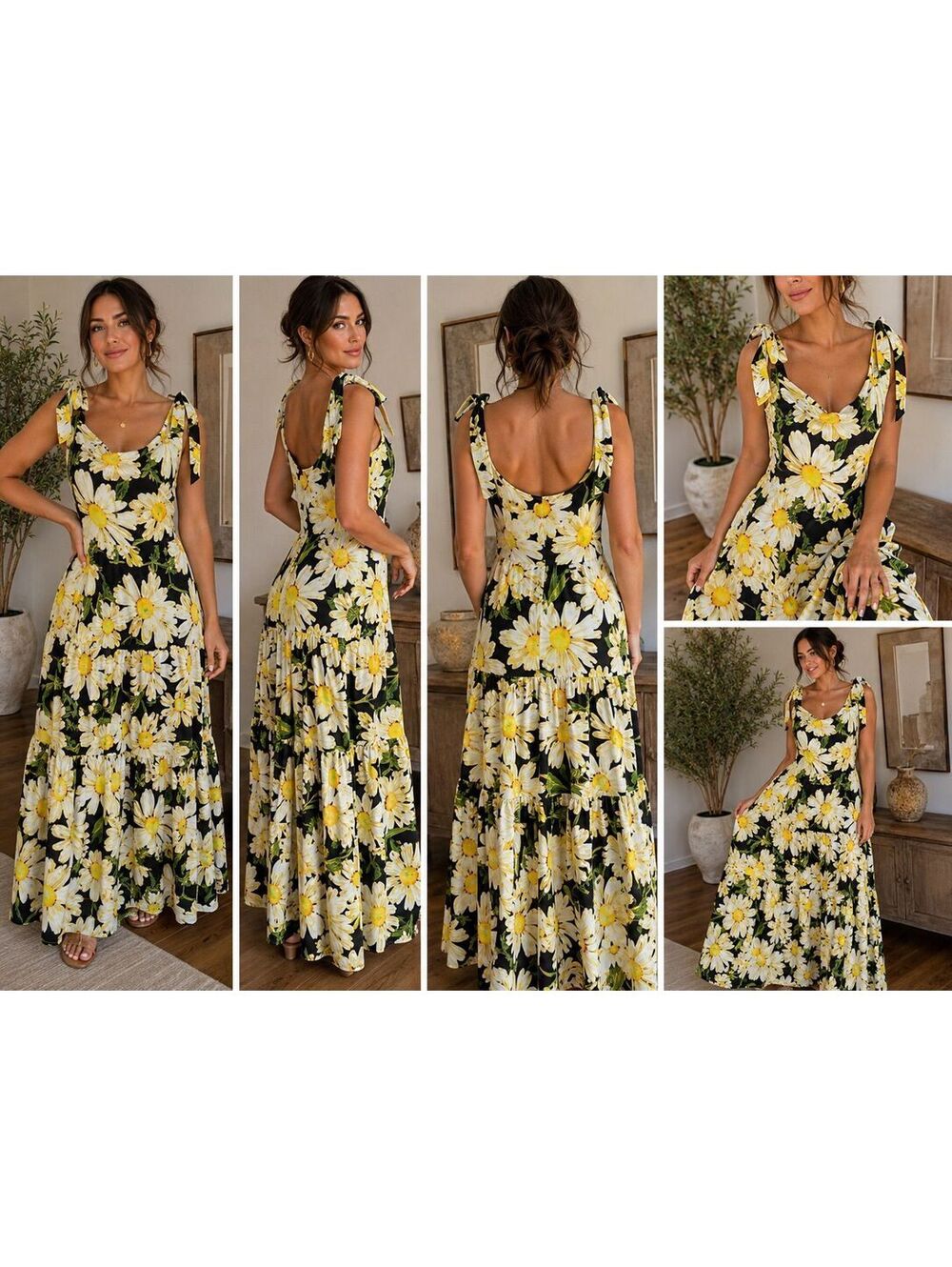 222. NWT! Sam Edelman•Daisy Print Tiered Maxi Dress•Size 8